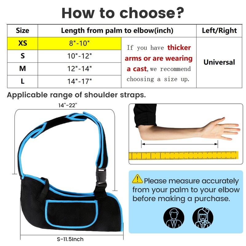 mosago toddler arm sling, Lightweight & Breathable Medical Sling with Adjustable Shoulder Strap, Shoulder Mesh Immobilizer Slings for Elbow Injury/Torn Rotator Cuff/Wrist Injury/Surgery.Right or Left - Image 3